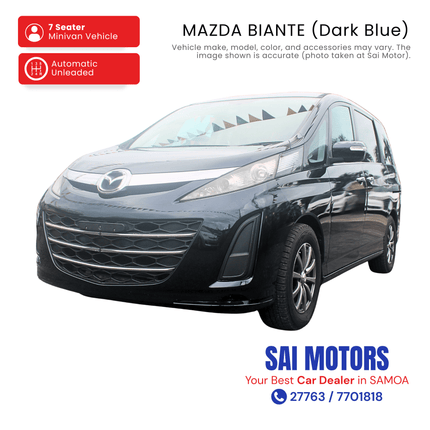 Mazda Biante (Dark Blue) "PICKUP FROM SAI MOTOR AT TAUFUSI"