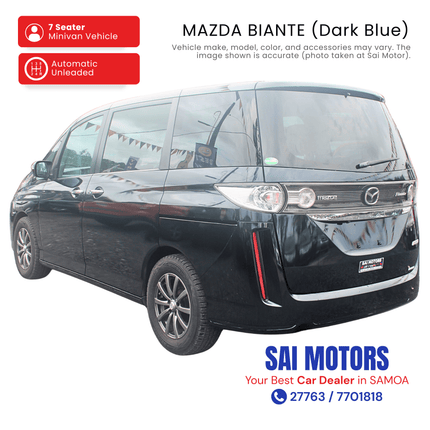 Mazda Biante (Dark Blue) "PICKUP FROM SAI MOTOR AT TAUFUSI"