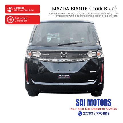 Mazda Biante (Dark Blue) "PICKUP FROM SAI MOTOR AT TAUFUSI"