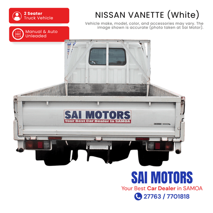 Nissan Vanette Truck (White) "PICKUP FROM SAI MOTOR AT TAUFUSI"
