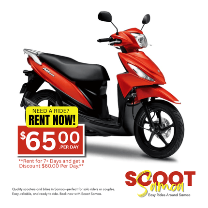 Suzuki UK110 Scooter/Bike Rental (PICK UP FROM OUR MAIN OFFICE IN VAIMEA)