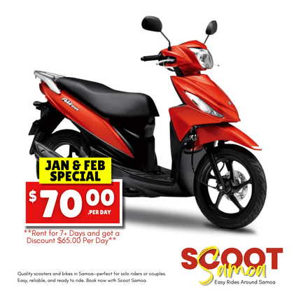 Suzuki UK110 Scooter/Bike Rental (PICK UP FROM OUR MAIN OFFICE IN VAIMEA)
