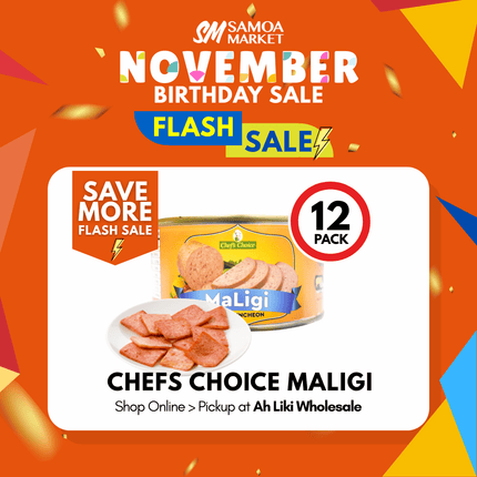 FLASH SALE! Chefs Choice Maligi Pork Luncheon 340g x 12PACK "PICKUP FROM AH LIKI WHOLESALE"