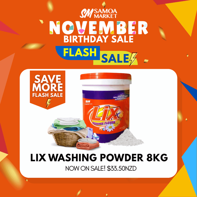 LIX Washing Powder 8kg Pail/Paelo [NOT AVAIL AT SALELOLOGA] "PICKUP FROM AH LIKI WHOLESALE"