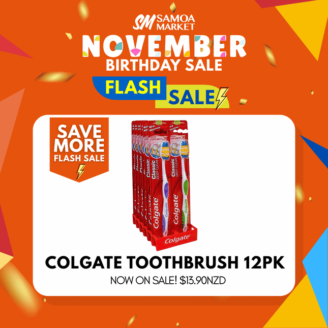 Colgate Toothbrush 12 Pack Classic Clean "PICKUP FROM AH LIKI WHOLESALE"