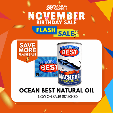 Ocean Best Mackerel Natural Oil 425g x 8PACK [NOT AVAIL AT HQ] "PICKUP FROM AH LIKI WHOLESALE"