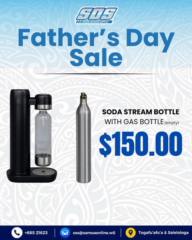 Soda Stream Bottle with Gas Bottle "Pick Up From S.O.S LTD, Togafuafua"