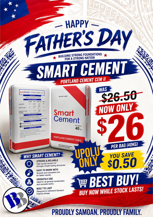 Smart Cement 40kg GB - "PICKUP FROM BLUEBIRD LUMBER & HARDWARE UPOLU ONLY"