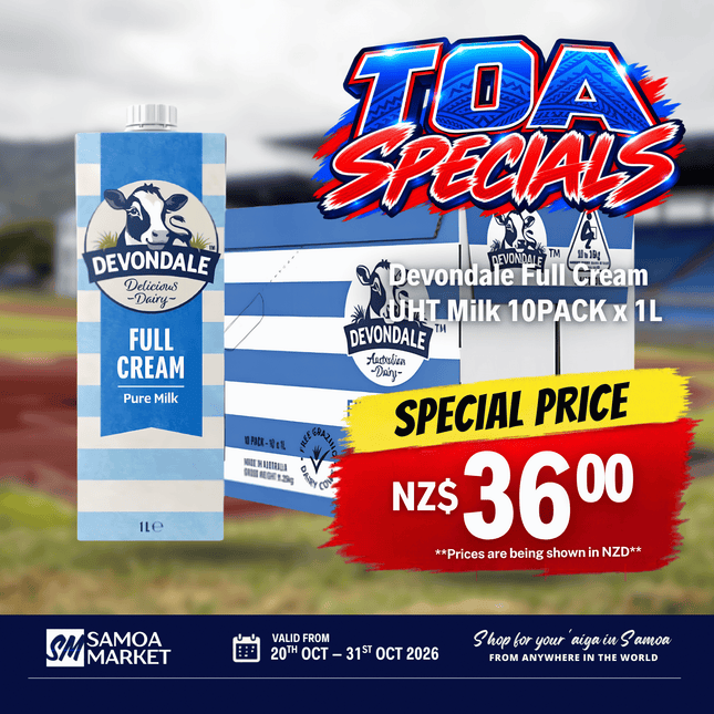 Devondale Full Cream UHT Milk 10PACK x 1L
