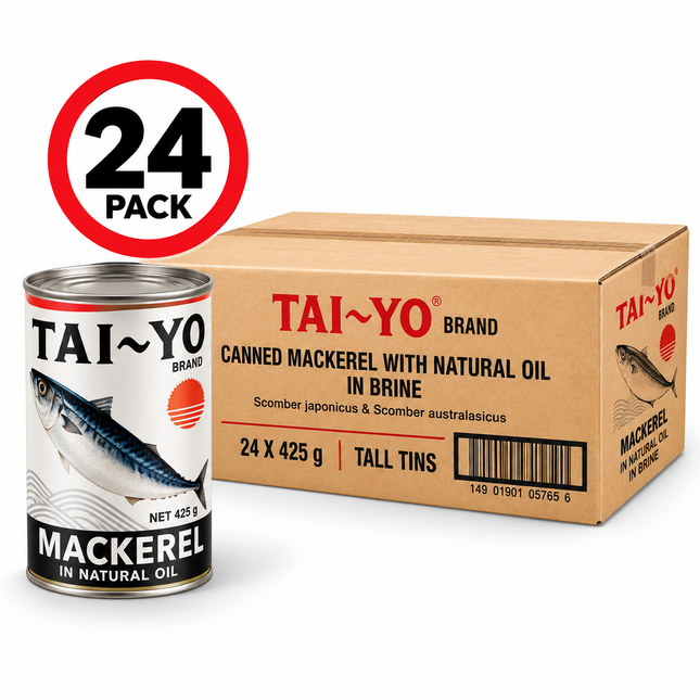 Tai Yo Mackerel in Natural Oil 24PACK 'PICK UP FROM AH LIKI WHOLESALE'