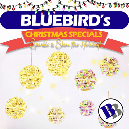 X-MAS DECORATIONS! Mutberg Solar Xmas Ball Light (500 Led) 5pcs/Set - "PICK UP AT BLUEBIRD LUMBER  HARDWARE UPOLU ONLY"