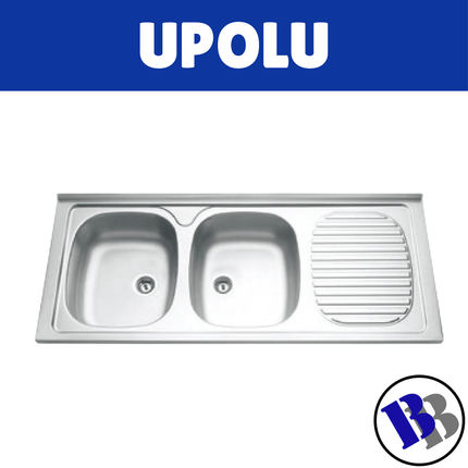 Sink Double Bowl S/S 160X55mm Tramontina - "PICKUP FROM BLUEBIRD LUMBER & HARDWARE"