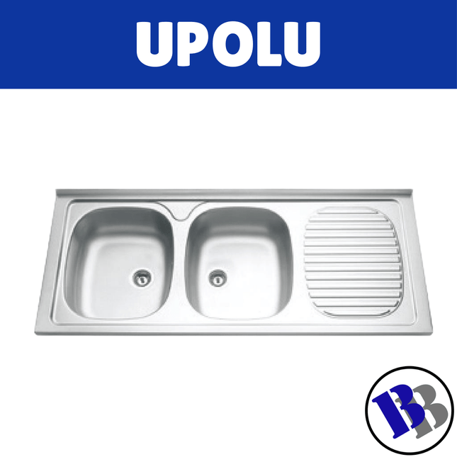 Sink Double Bowl S/S 160X55mm Tramontina - "PICKUP FROM BLUEBIRD LUMBER & HARDWARE"