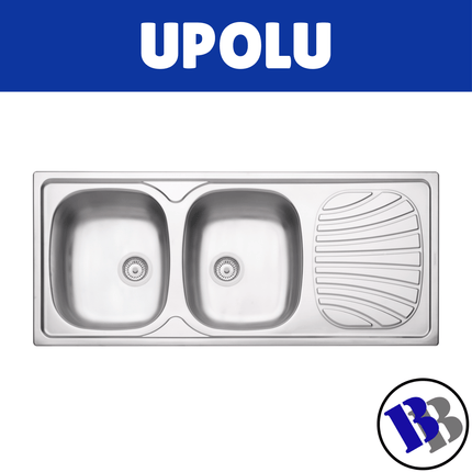Sink Double Bowl S/S 160X55mm Tramontina - "PICKUP FROM BLUEBIRD LUMBER & HARDWARE"