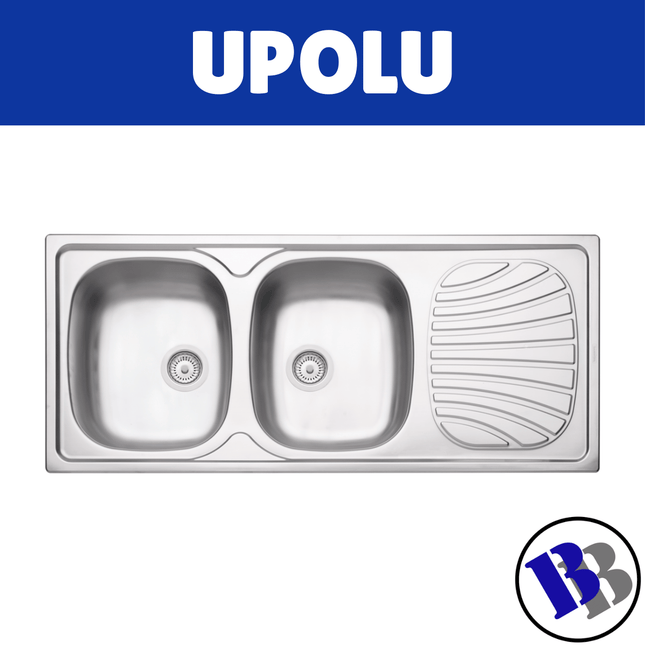 Sink Double Bowl S/S 160X55mm Tramontina - "PICKUP FROM BLUEBIRD LUMBER & HARDWARE"