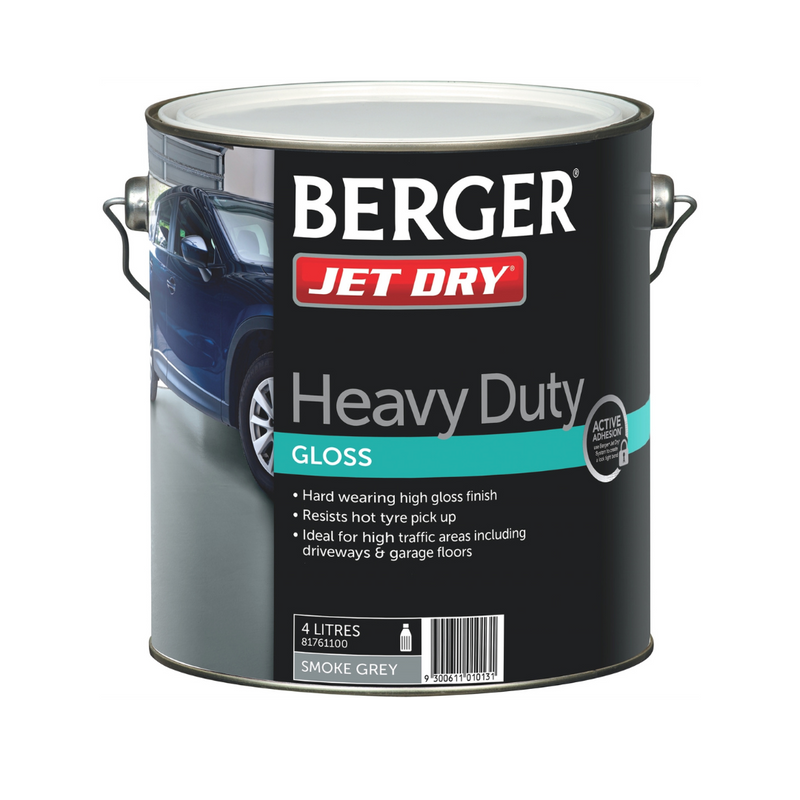 Floor & Paving Jet Dry HD Smoke Grey 4L Berger  - Substitute if sold out "PICKUP FROM BLUEBIRD LUMBER & HARDWARE"