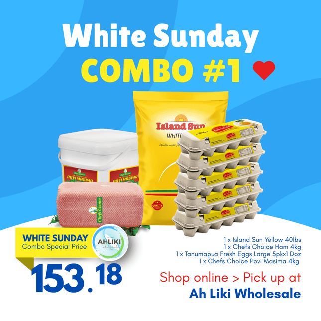 White Sunday Combo #1 "PICKUP FROM AH LIKI WHOLESALE"