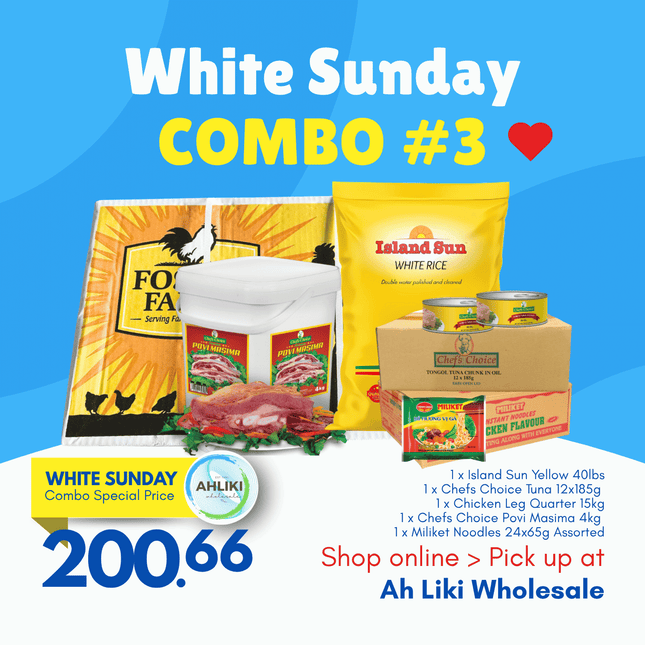 White Sunday Combo #3 "PICKUP FROM AH LIKI WHOLESALE"