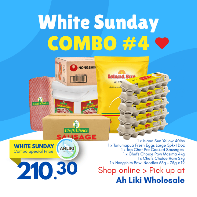 White Sunday Combo #4 "PICKUP FROM AH LIKI WHOLESALE"