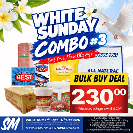 WHITE SUNDAY COMBO #3 "PICKUP FROM AH LIKI WHOLESALE"
