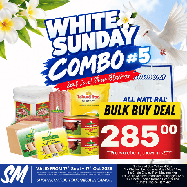 WHITE SUNDAY COMBO #5 "PICKUP FROM AH LIKI WHOLESALE"