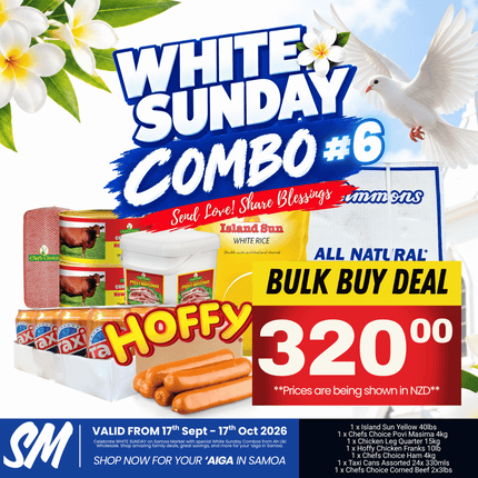 WHITE SUNDAY COMBO #6 "PICKUP FROM AH LIKI WHOLESALE"
