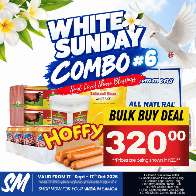 WHITE SUNDAY COMBO #6 "PICKUP FROM AH LIKI WHOLESALE"