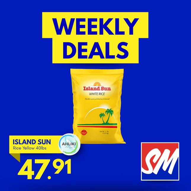 Island Sun Rice 40lb Yellow Bag "PICKUP FROM AH LIKI WHOLESALE"