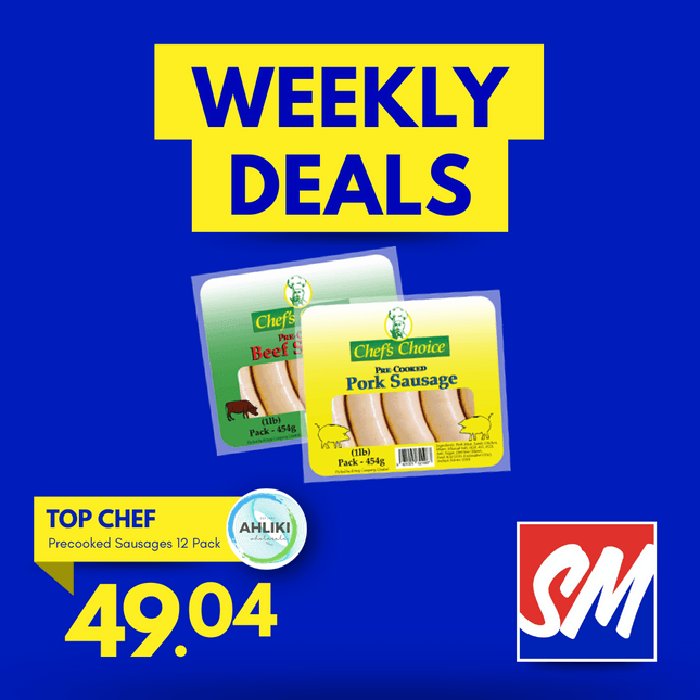 Top Chef Precooked Sausages 12PACK x 1LB "PICKUP FROM AH LIKI WHOLESALE"