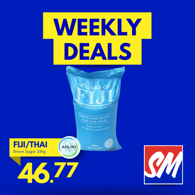 Fiji/Thai Raw Brown Sugar 25kg "PICKUP FROM AH LIKI WHOLESALE"