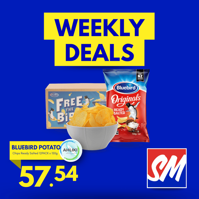 WEDNESDAY WEEKLY DEALS! Bluebird Potato Chips Ready Salted 12PACK x 150g [NOT AVAIL AT SALELOLOGA] "PICKUP FROM AH LIKI WHOLESALE"