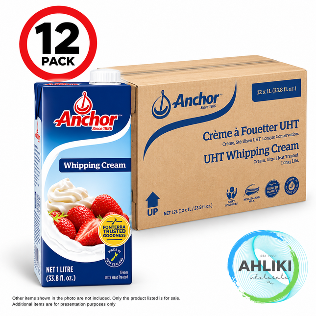 Anchor Whipping Cream 12PACK x 1LITRE "PICKUP FROM AH LIKI WHOLESALE"