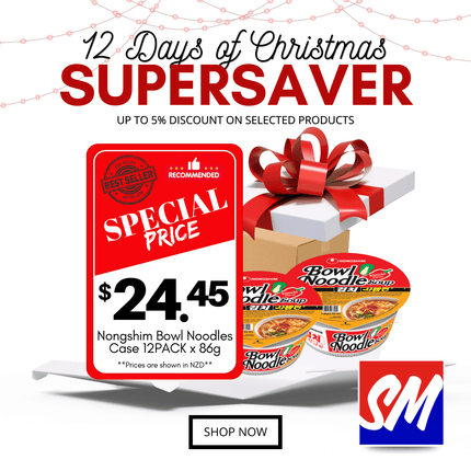12 DAYS OF CHRISTMAS SUPERSAVERS! Nongshim Bowl Noodles Case 12PACK x 86g Assorted "PICKUP FROM AH LIKI WHOLESALE"