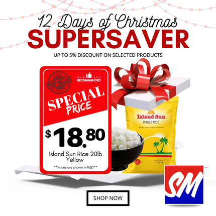 12 DAYS OF CHRISTMAS SUPERSAVERS! Island Sun Rice 20lb Yellow Bag "PICKUP FROM AH LIKI WHOLESALE"