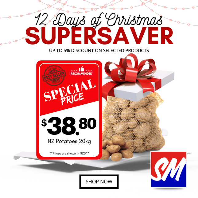 12 DAYS OF CHRISTMAS SUPERSAVERS! NZ Potatoes Taga Pakeka 20Kg "PICKUP FROM AH LIKI WHOLESALE"