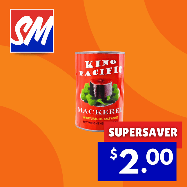 SUPERSAVER! King Pacific Mackerel in Natural Oil 425g "PICKUP FROM FARMER JOE SUPERMARKET VAITELE ONLY"