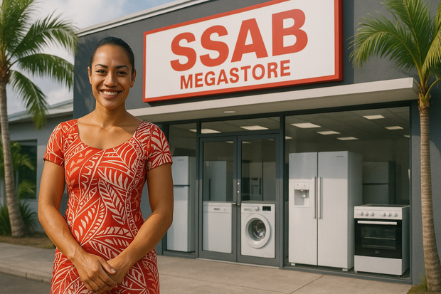 add the word MEGASTORE under the name SSAB