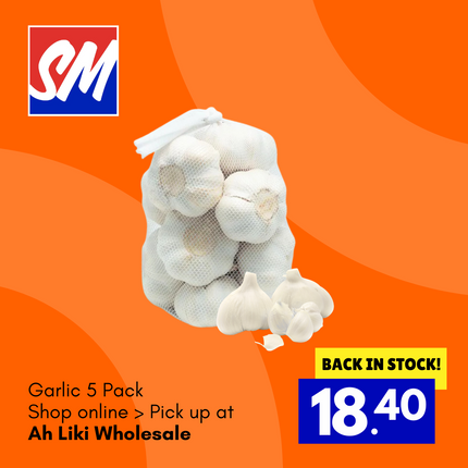 Garlic 5PACK [NOT AVAIL AT SALELOLOGA] "PICKUP FROM AH LIKI WHOLESALE"