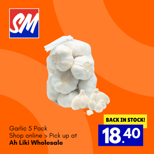 Garlic 5PACK [NOT AVAIL AT SALELOLOGA] "PICKUP FROM AH LIKI WHOLESALE"