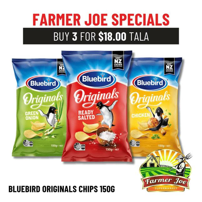 Bluebird Chips 45g x 5pk "PICKUP FROM FARMER JOE SUPERMARKET UPOLU ONLY" - Samoamarket.com