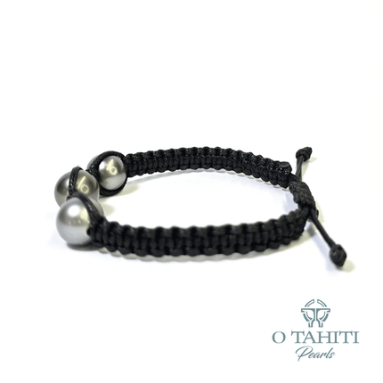 BRACELET MACRAME STRING WITH TRIO PEARLS - Samoamarket.com