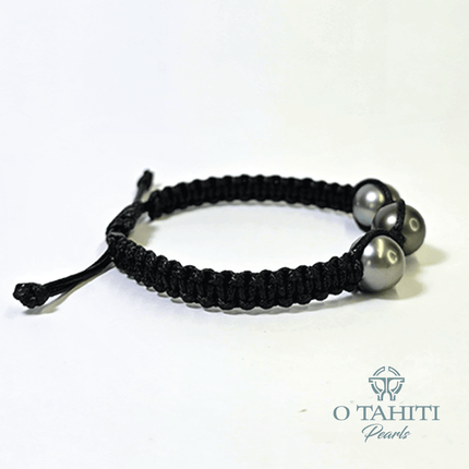 BRACELET MACRAME STRING WITH TRIO PEARLS - Samoamarket.com