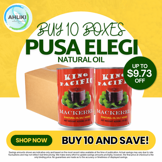 10 x Boxes King Pacific/Ocean Best/South Sea/C-Choice Elegi Natural Oil Suau'u 8PACK x 425g (Select from one brand available) {SORRY, SOLD OUT} "PICKUP FROM AH LIKI WHOLESALE"