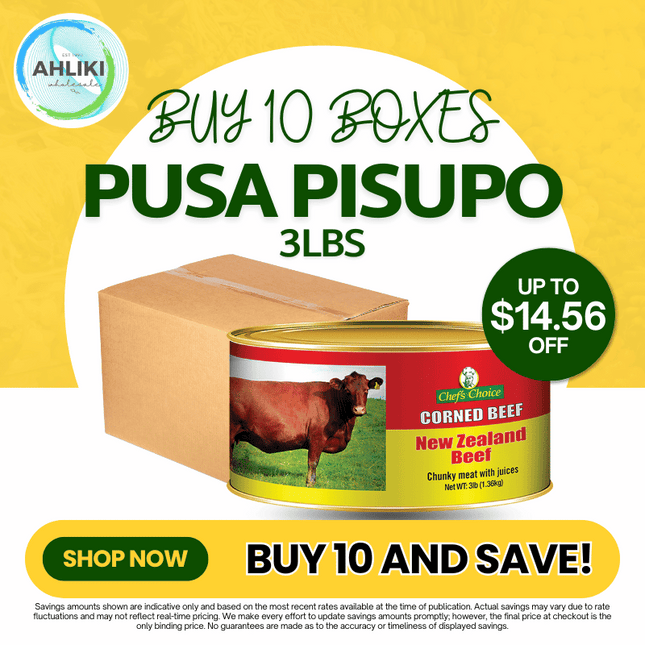 10 x Boxes Chefs Choice Corned Beef 2x3lbs [1.36KG] "PICKUP FROM AH LIKI WHOLESALE"