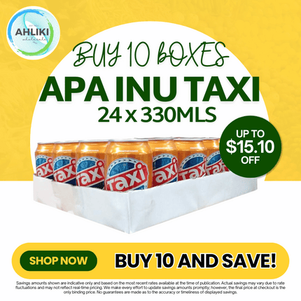 10 x Boxes Taxi Cans Assorted Apa Igu 24x330mls [NOT AVAIL AT HQ] "PICKUP FROM AH LIKI WHOLESALE"