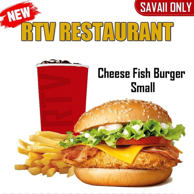 Cheese Fish Burger SML "PICKUP FROM RTV SALELOLOGA" - Samoamarket.com