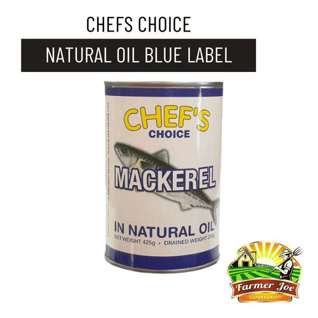 Chefs Choice Mackerel in Natural Oil Blue Label 425g [SORRY, SOLD OUT] "PICKUP FROM FARMER JOE SUPERMARKET UPOLU ONLY" - Samoamarket.com