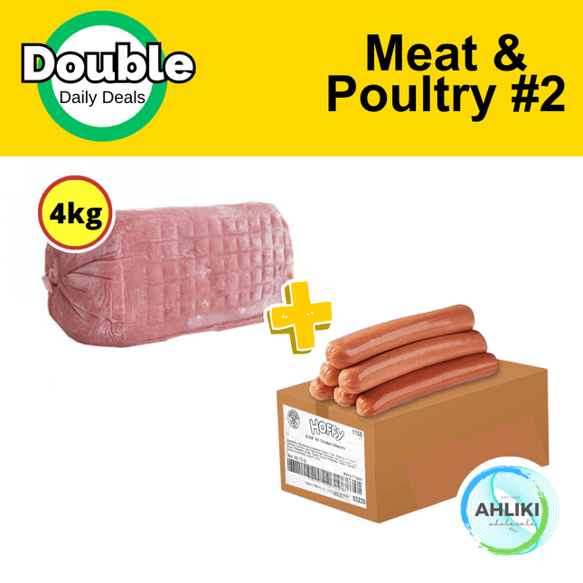 Double Daily Deal (Meat & Poultry #2) 1 x Chefs Choice Ham 4kg & 1 x Hoffy ChickenFranks 10lbs - "PICKUP FROM AH LIKI WHOLESALE" - Samoamarket.com
