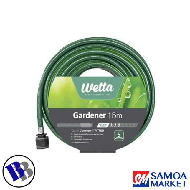 Garden Hose FITTED 1/2"x15m - WETTA "PICKUP FROM BLUEBIRD LUMBER & HARDWARE" (Copy) - Samoamarket.com