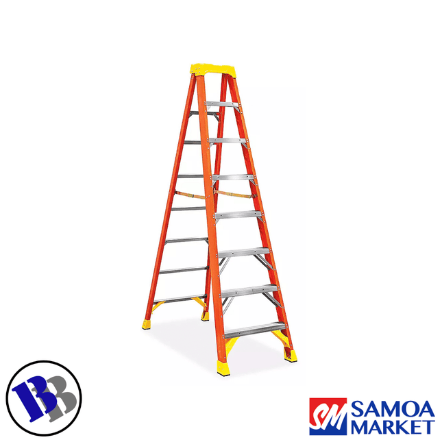 LADDER FIBERGALSS 7 Steps 8" 113Kg - WERNER "PICKUP FROM BLUEBIRD LUMBER & HARDWARE" - Samoamarket.com